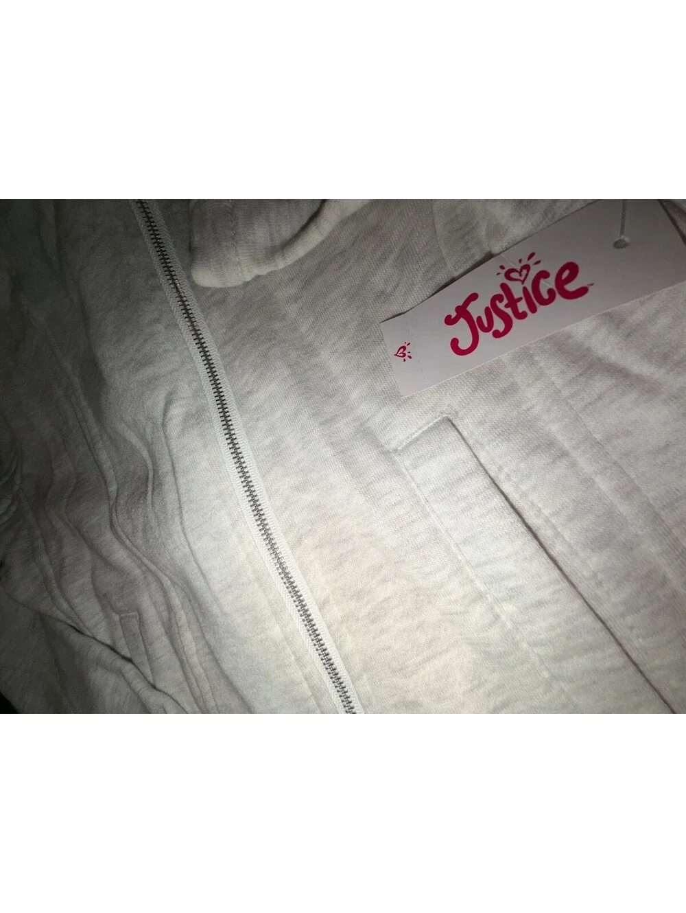 Justice Girls Size 12 Gray Knit Moto Biker Jacket with Pink Lining